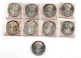 1995 AMERICAN SILVER EAGLE COIN LOT OF 9 BU