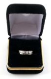 14 KT DIAMOND & WHITE GOLD WEDDING RING .39 TCW