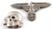 SILVER WWII THIRD REICH SS EAGLE AND TOTENKOPF SET