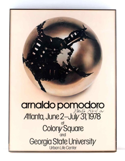 ARNALDO POMODORO SIGNED SFERA  EXHIBITION POSTER