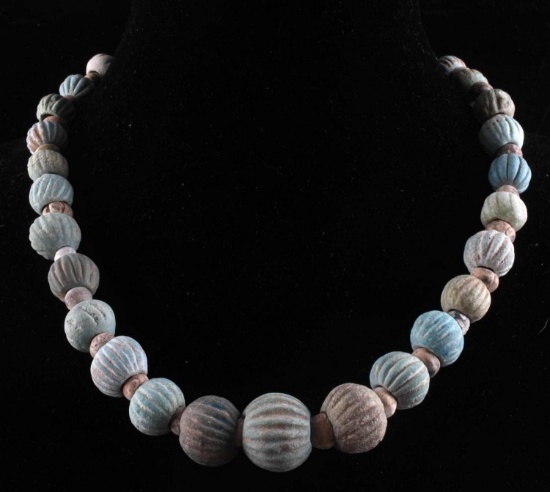 ANCIENT EGYPTIAN NEW KINGDOM FAIENCE NECKLACE