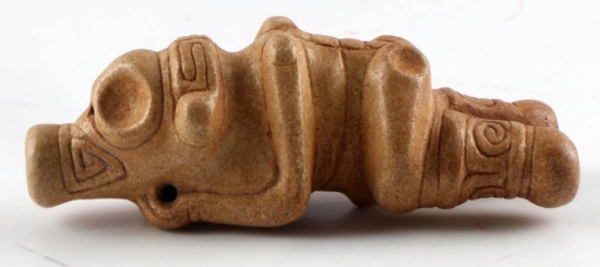 PRECOLUMBIAN TAINO ZOOMORPHIC COHOBA INHALER