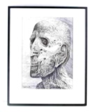 BEKSINSKI SURREALIST PORTRAIT IN GRAPHITE