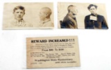 3 ANTIQUE 1912-1915 WANTED REWARD POSTER CARDS