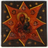 BURNING BUSH 19TH CENTURY ANTIQUE RUSSIAN ICON