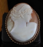 ANTIQUE GOLD ITALIAN CAMEO PENDANT BROOCH