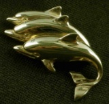 14 KT GOLD & DIAMOND DZ DOLPHIN DAZZLERS PENDANT