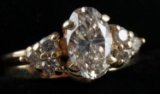 14 KARAT GOLD AND DIAMOND RING SIZE 6 TCW 1.4