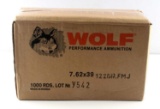 1000 ROUNDS WOLF 7.62X39 AMMUNITION AMMO