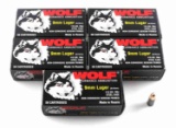 250 ROUNDS OF NEW IN BOX 9MM LUGER WOLF AMMUNITION