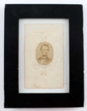 ABRAHAM LINCOLN FRAMED CARTE DE VISITE PHOTOGRAPH