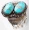 NATIVE NAVAJO SOUTHWESTERN STERLING TURQUOISE CUFF
