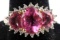 14KT GOLD DIAMOND AND PINK SAPPHIRE RING