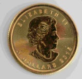 1/10 OUNCE GOLD CANADIAN MAPLE LEAF COIN 2015 BU