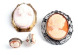 ITALIAN CAMEO JEWELRY GOLD AND STERLING SILVER