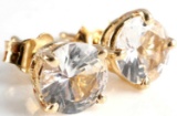 14KT GOLD DIAMOND STUD EARRINGS TCW 1.4  CARATS