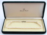 VINTAGE MIKIMOTO PEARL NECKLACE W SILVER CLASP