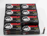 300 ROUNDS OF NEW IN BOX WOLF .223 REM AMMUNITION