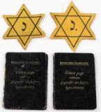 WWII JEWISH HUNGARIAN IDENTIFICATION CARDS W STARS