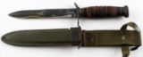 WWII US M3 FIGHTING KNIFE BY KINFOLKS INC W SHEATH