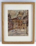 ADOLF HITLER WATERCOLOR PAINTING WITH COA