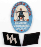 WWII GERMAN THIRD REICH SS COLLAR TAB BREW PAPER