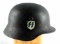 WWII GERMAN WAFFEN SS M40 SINGLE DECAL HELMET