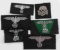 LOT OF 6 WWII GERMAN WAFFEN SS ARM & CAP INSIGNIA