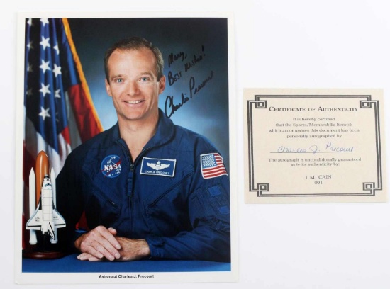 US NASA SIGNED PHOTOGRAPH ASTRONAUT PRECOURT W COA