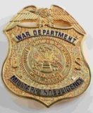 OBSOLETE US WWII WAR DEPARTMENT MILITARY BADGE