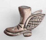 USAAF WWII AIR FORCE WINGED BOOT PIN BADGE