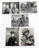 LOT OF 5 WWII GERMAN WAFFEN SS SOLDIER POSTCARDS