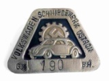 WWII GERMAN VOLKSWAGEN PLANT EMPLOYEE BADGE