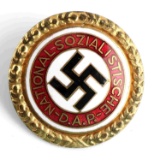 WWII GERMAN THIRD REICH NSDAP GOLDEN PARTY BADGE