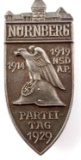 WWII GERMAN 1929 NUREMBURG PARTY RALLY BADGE