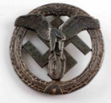 WWII GERMAN THIRD REICH BRONZE MOTOR SPORT BADGE