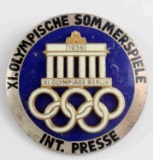 WWII GERMAN 1936 OLYMPIC INTERNATIONAL PRESS BADGE