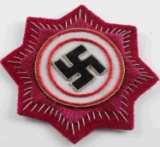 WWII THIRD REICH GERMAN CROSS IN GOLD CLOTH PATCH