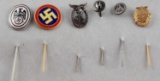 LOT OF 6 WWII GERMAN THIRD REICH ASSORT STICK PINS