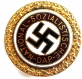 WWII GERMAN REICH NSDAP GOLDEN PARTY BADGE PIN