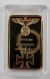 WWII GERMAN DEUTSCH REICHSBANK FACSIMILE GOLD BAR