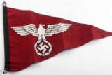 WWII GERMAN THIRD REICH LEADER CAR PENNANT FLAG