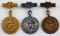 LOT OF 3 POLISH MINING MEDALS FOR LONG SERVICE