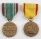 LOT OF 2 WWII U.S. MARINE CORPS SERVICE MEDALS