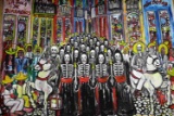 DAY OF THE DEAD FOLK ART OIL PAINTING BY ELI