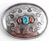 STERLING SILVER SOUTHWESTERN OLD PAWN BUCKLE