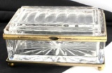 CASTILIAN IMPORTS CRYSTAL GLASS JEWELRY  BOX