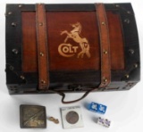 COLT FIREARMS NOVELTY LOT DICE BUCKLE TOKEN COVERS