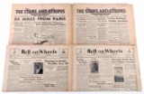 4 WWII STARS AND STRIPES 2ND ARMORED DIV NEWSPAPER