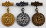 LOT OF 3 POLISH MINING MEDALS FOR LONG SERVICE